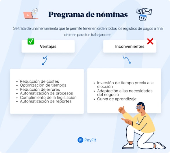 Ventajas e inconvenientes de un programa de nóminas