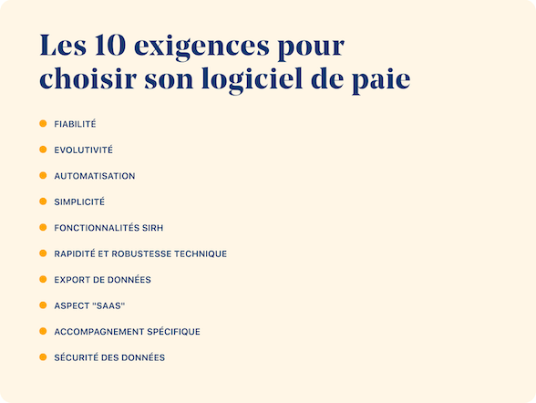 les 10 exigences pour choisir son logiciel de paie