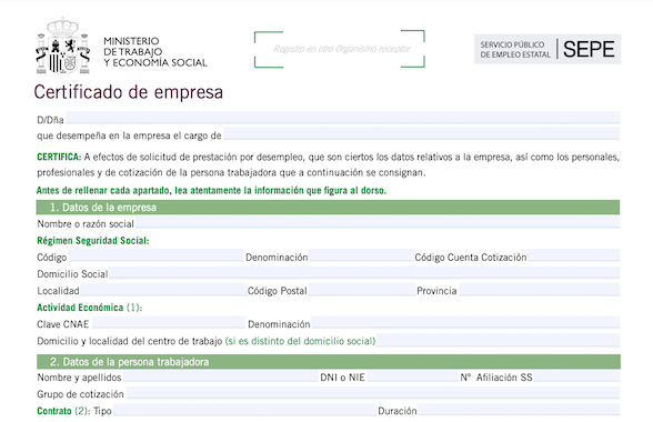 ejemplo certificado de empresa rellenado