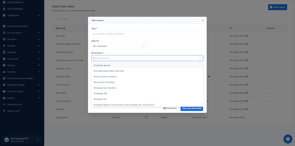 PayFit custom reporting dimensions