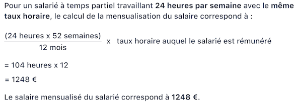 Mensualisation du salaire - Exemple 2