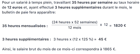 Mensualisation du salaire - Exemple 3