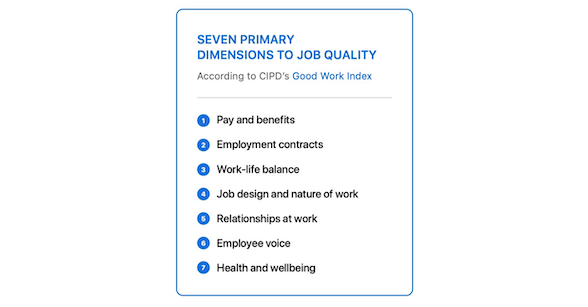 Seven dimensions to job quality