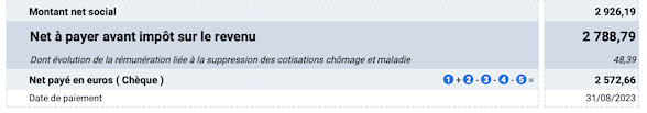 Faire fiche de paie - Montant net social et rémunération nette