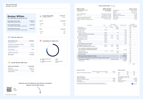 fiche de paie en ligne