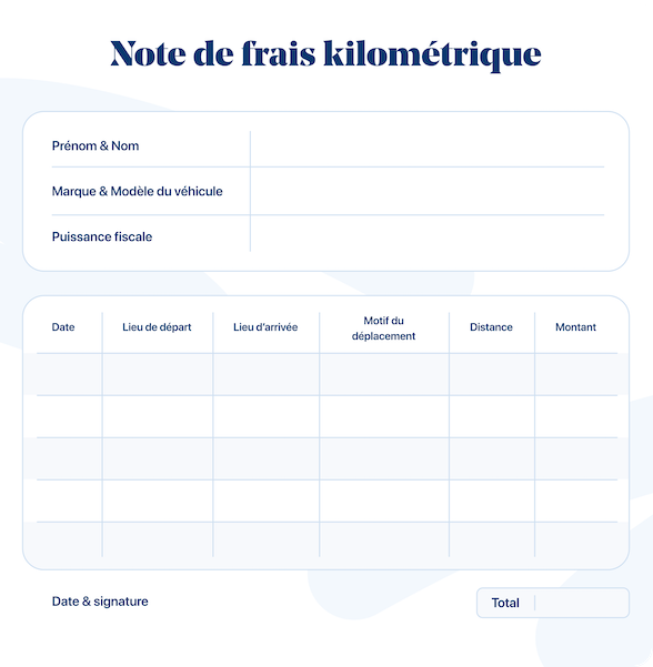 note frais kilométrique