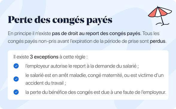 perte congés payés