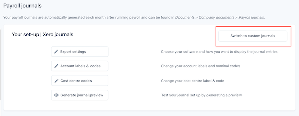 custom payroll journals