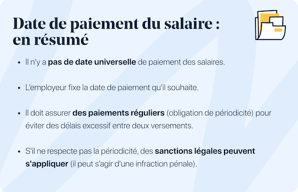 Infographie date paiement salaire